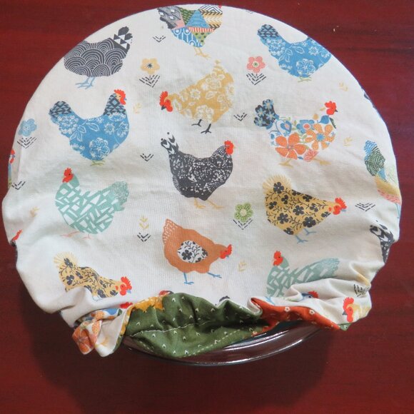 Kitchenaid Bowl Cover, Reversible Fall Patchwork and Chicken Mixer Cover - Picture 6 of 6